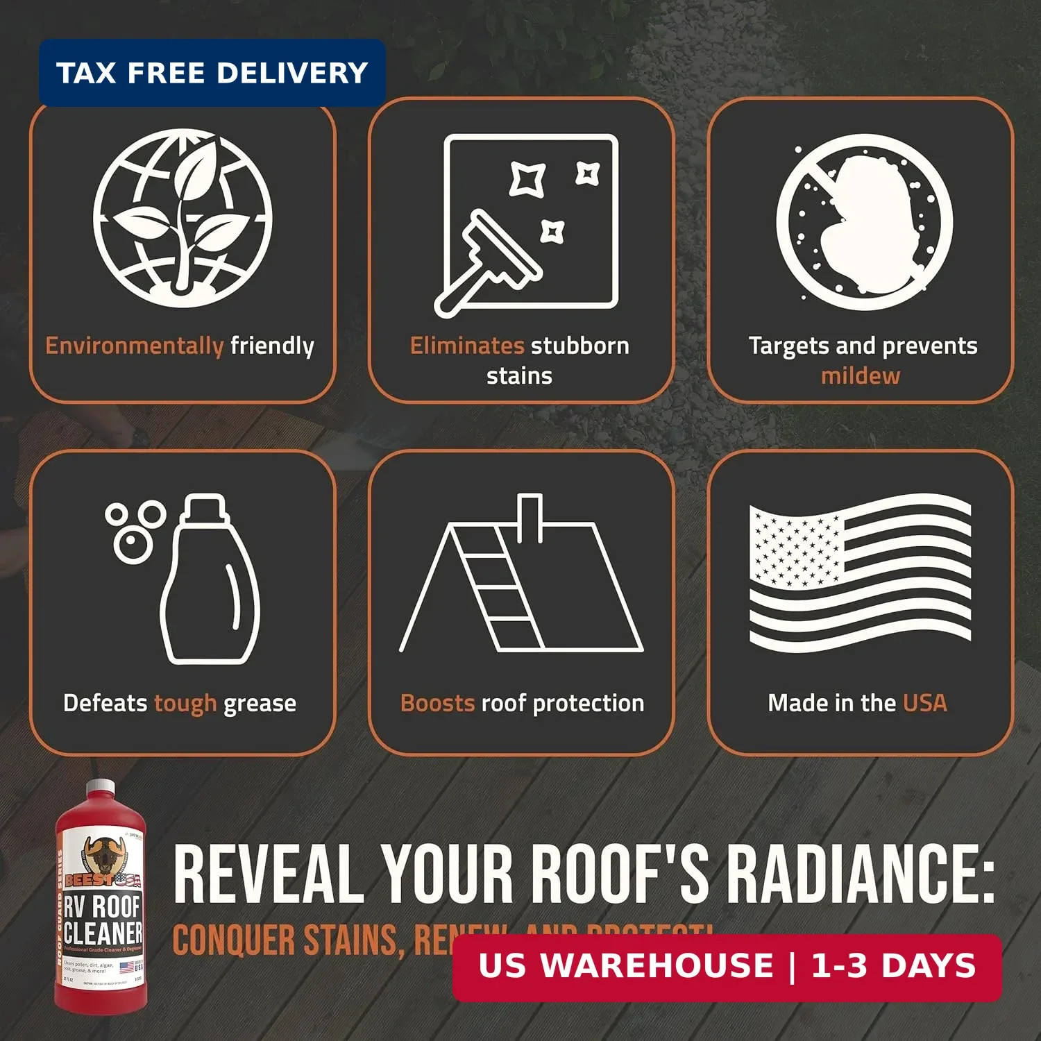 BEEST RV Roof Cleaner (32 Oz Super Concentrated Makes 5 gallons) – Roof Cleaner