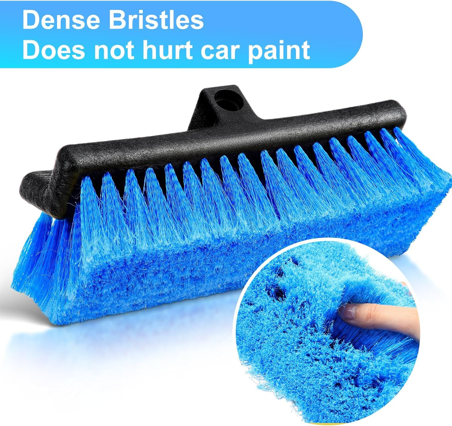 2 Pcs 10” Car Wash Brush Head with Soft Detailing Bristle Soft Fiber