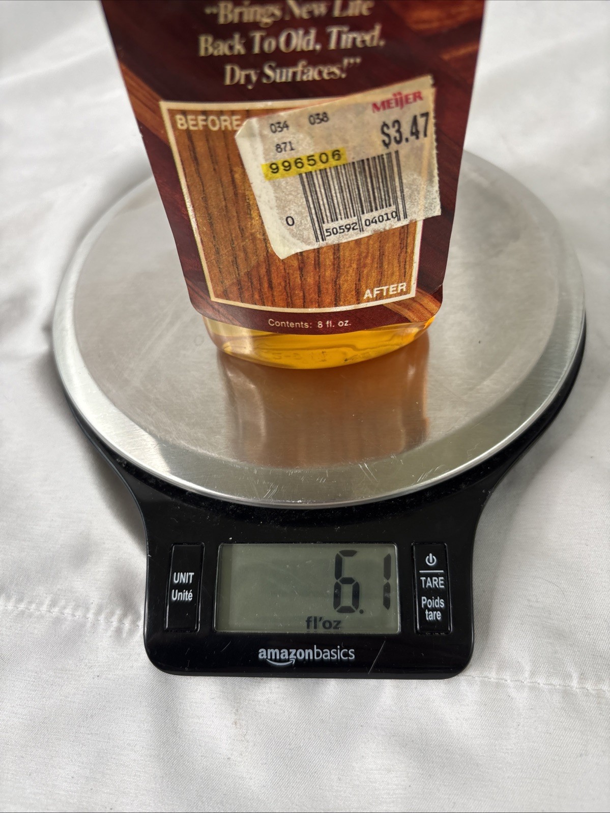 Vtg Wood Medic Wood Revitalizer Bottle Lemon Oil Retro Movie Prop 8oz 70% Full