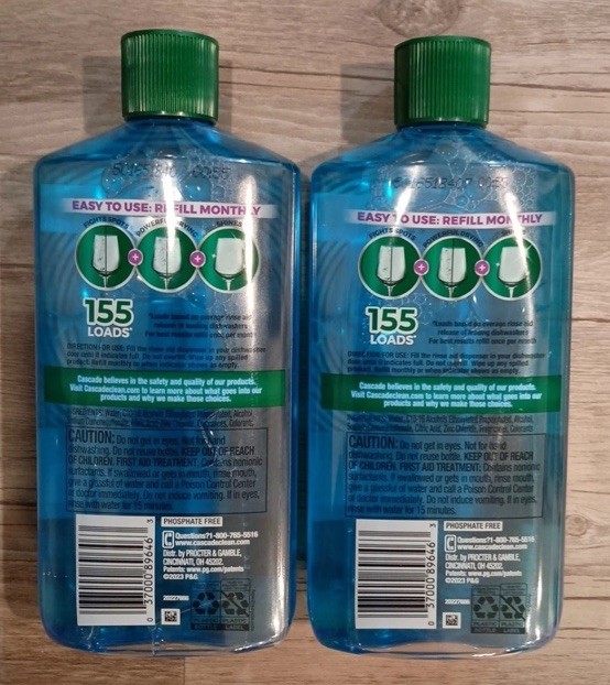 2x Cascade Power Dry Dishwasher Rinse Aid 16 Fl Oz New Lot Of 2 OH
