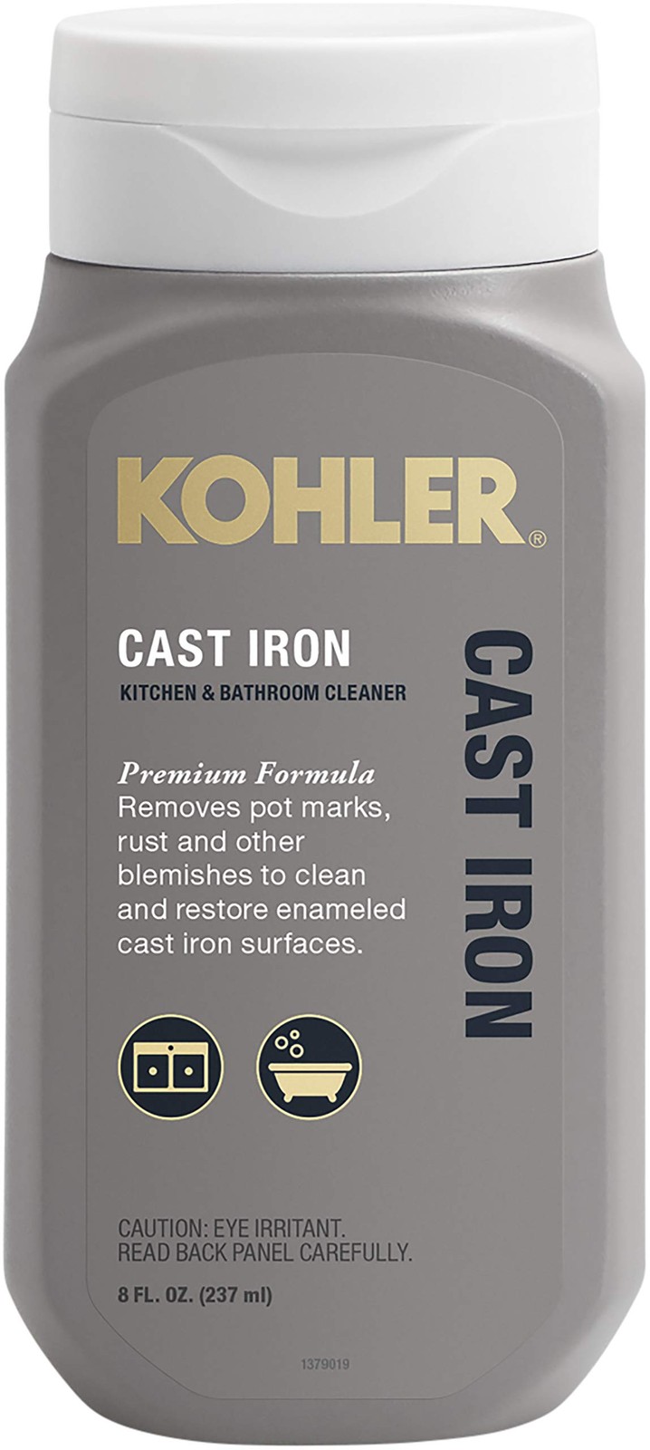 KOHLER K-23725-NA Cast Iron Cleaner, For Kitchen 8 Fl Oz (Pack of 1), cream