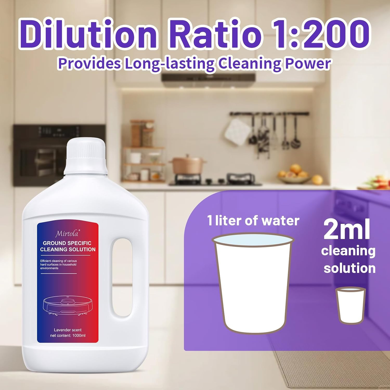 Multi-Surface Floor Cleaning Solution Compatible with Dreame Cleaning Solution,