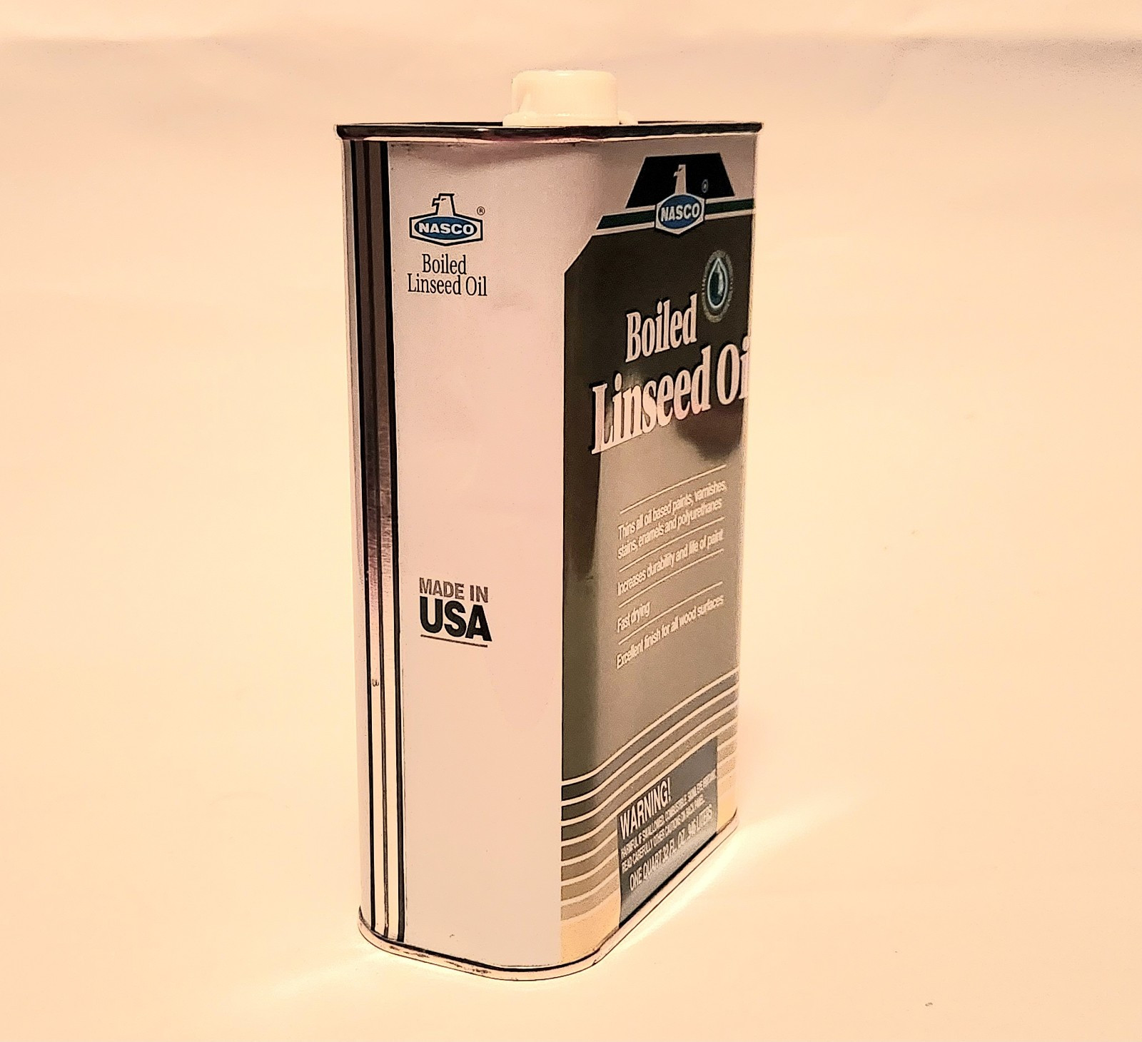 Vintage NASCO Boiled Linseed Oil (1-Quart) New/Old Stock – Factory Sealed (1995)