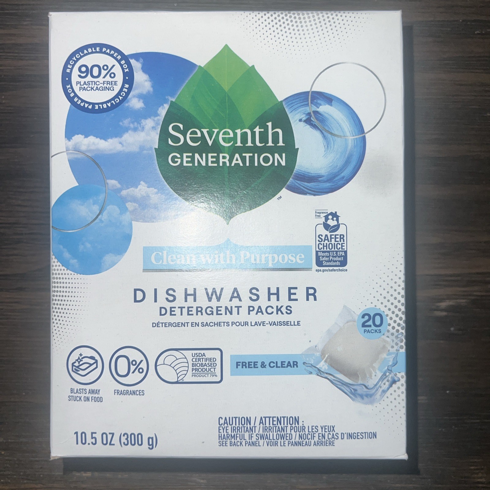 Seventh Generation Dishwasher Detergent Packets – Free & Clear 20 Ct