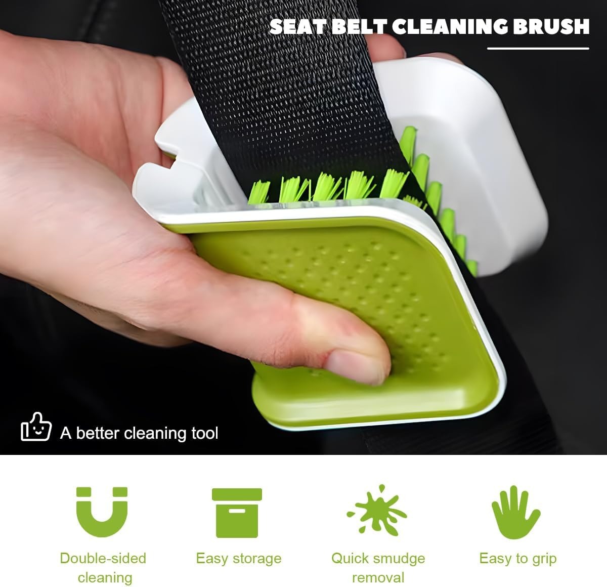 Car Seat Belt Cleaning Brush, Double Sided U-Shaped Safety Belt Bristle Scrubber