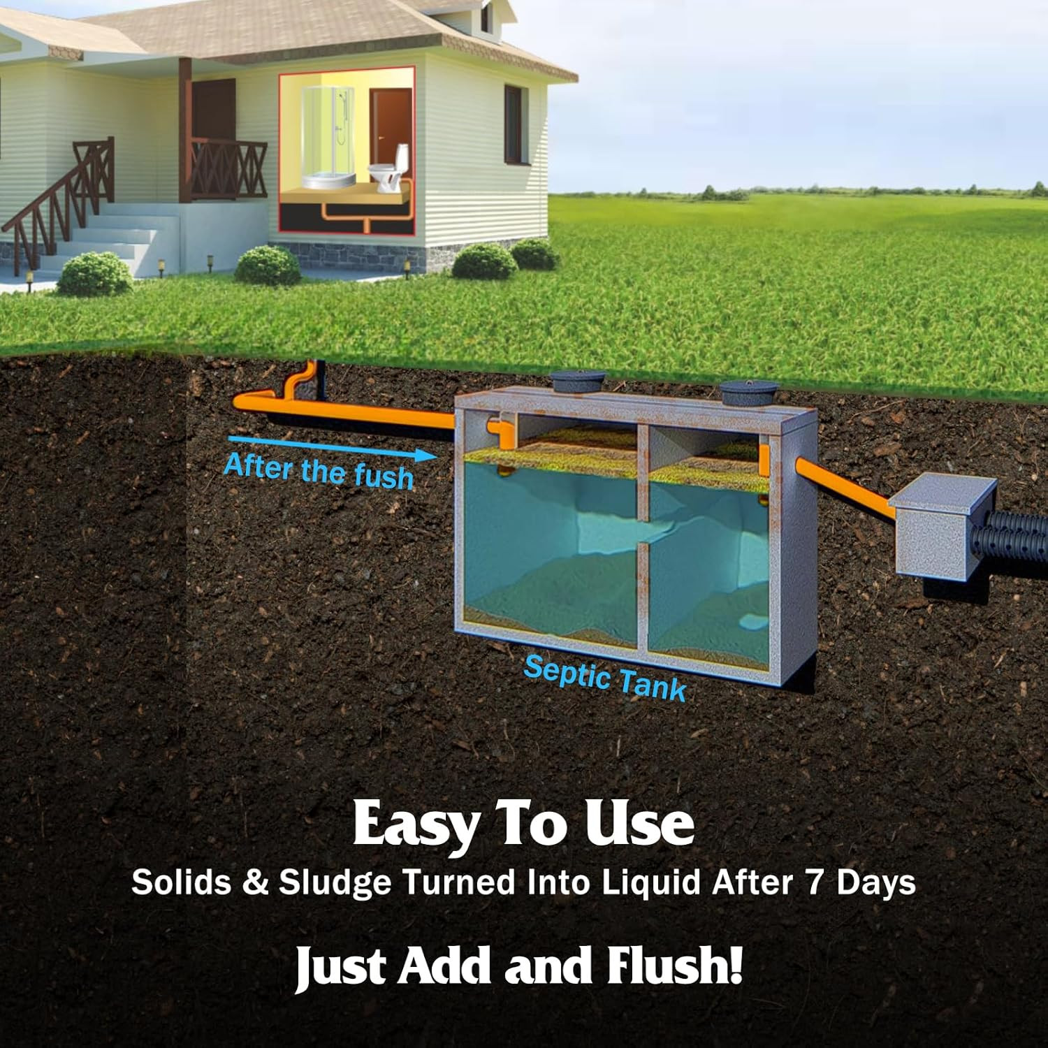 Septic Tank Treatment – 1 Year Supply of Septic Safe Dissolvable Easy Flush Live