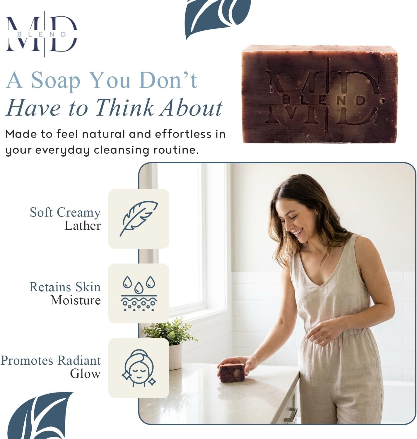 Switch2Pure Nourishing Soap Bar for Sensitive Skin with Jojoba, Avocado & Rose
