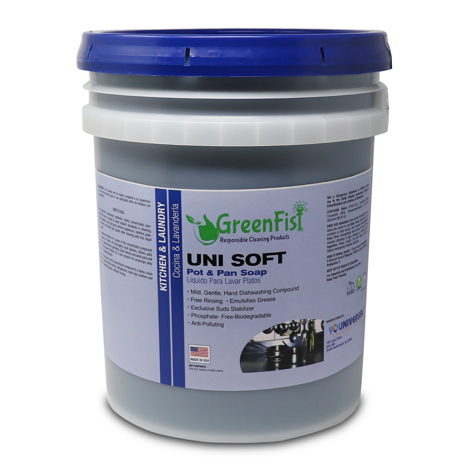 GreenFist Commercial Dish Soap Hand [Concentrated] Pot & Pat Liquid , 5 Gallon