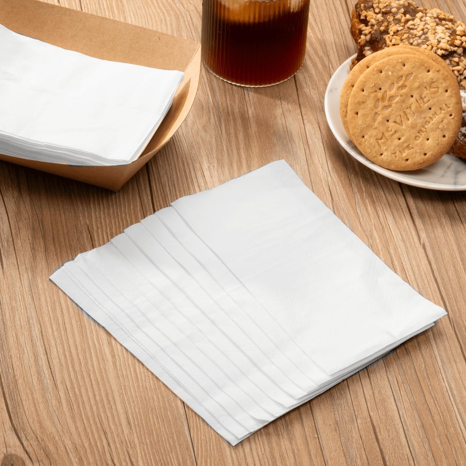 Karat Tall Fold Napkins – 1 Ply, White, Perfect for Restaurants and Cafes, Fit