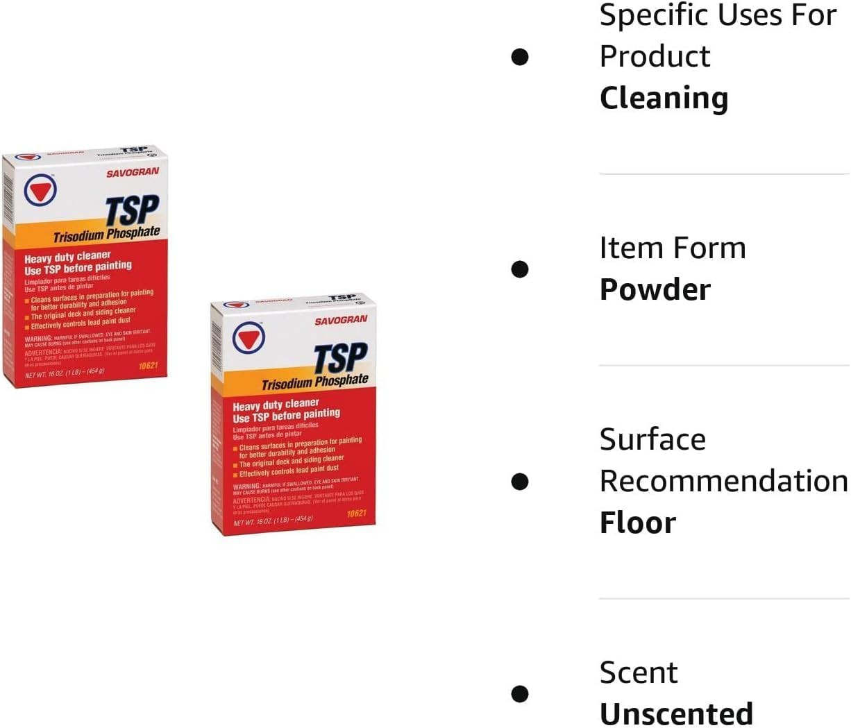 10621 Trisodium Phosphate (TSP) 1LB (16Oz) (Pack of 2)