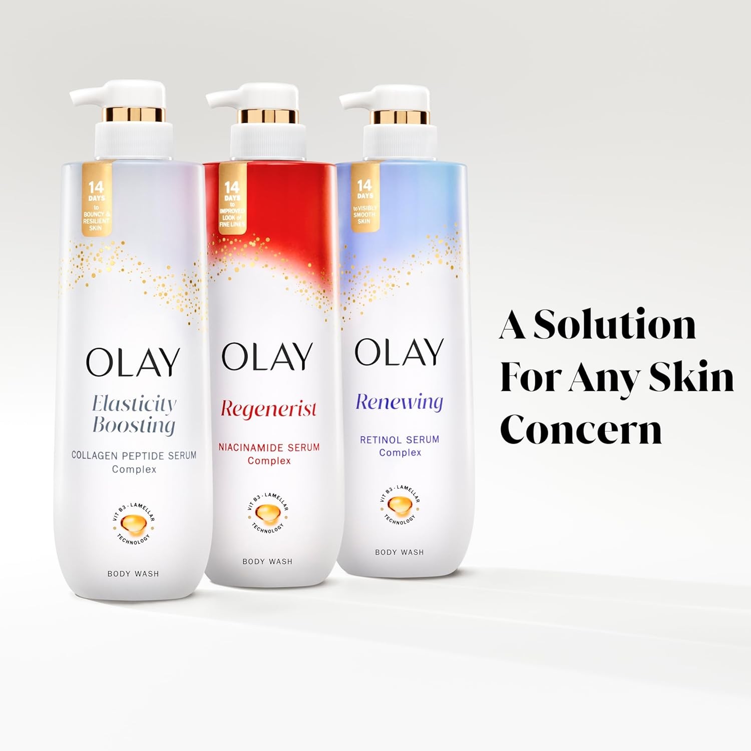 Olay Body Wash for Women, Elasticity Boosting, Collagen Peptide Serum Complex,