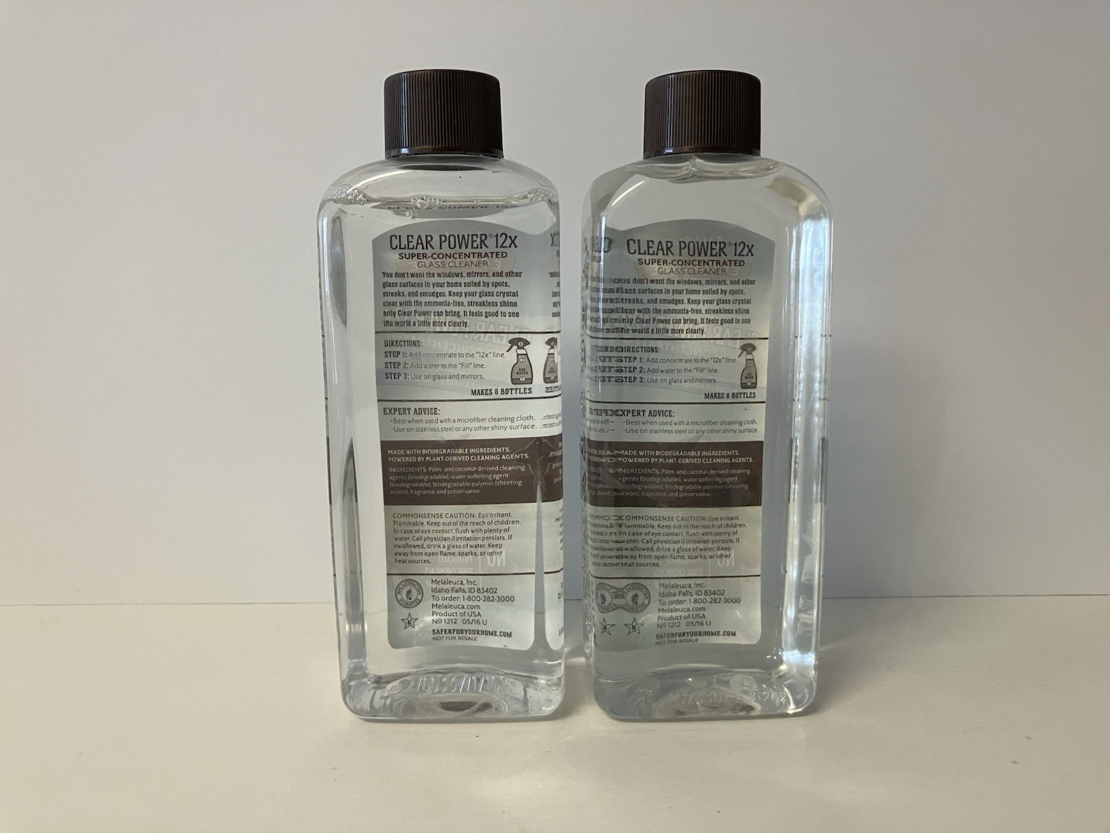 Melaleuca Ecosense Clear Power 12x Concentrated Glass Cleaner 8 Oz 2 Bottles