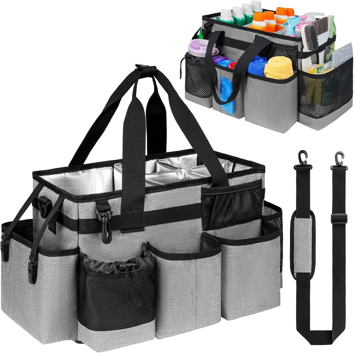 Stylish Medium Cleaning Supplies Organizer Bag with Comfortable Shoulder Strap