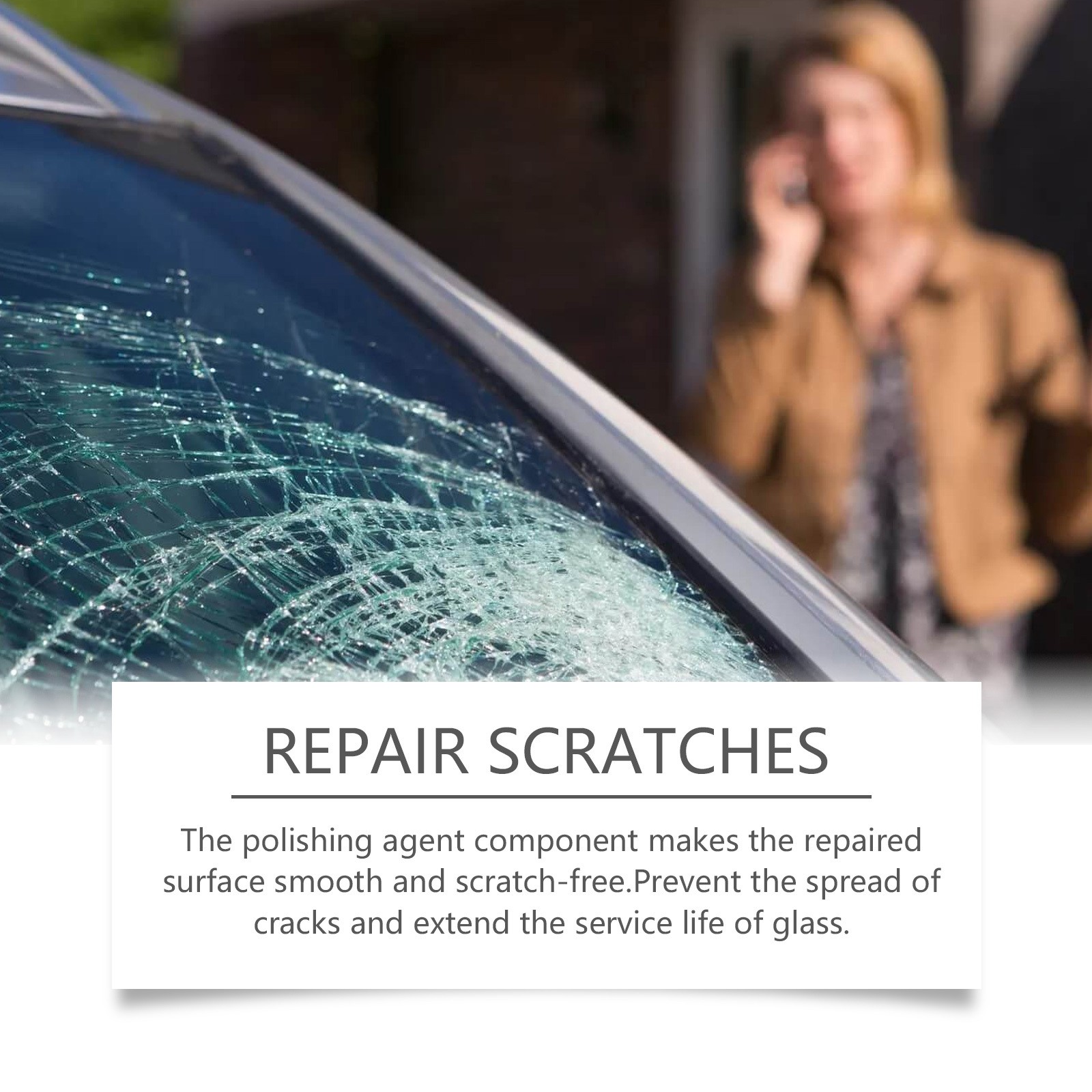 Windshield Repair Kit – Automotive Glass Cracks Scratches Care Solution 🧼