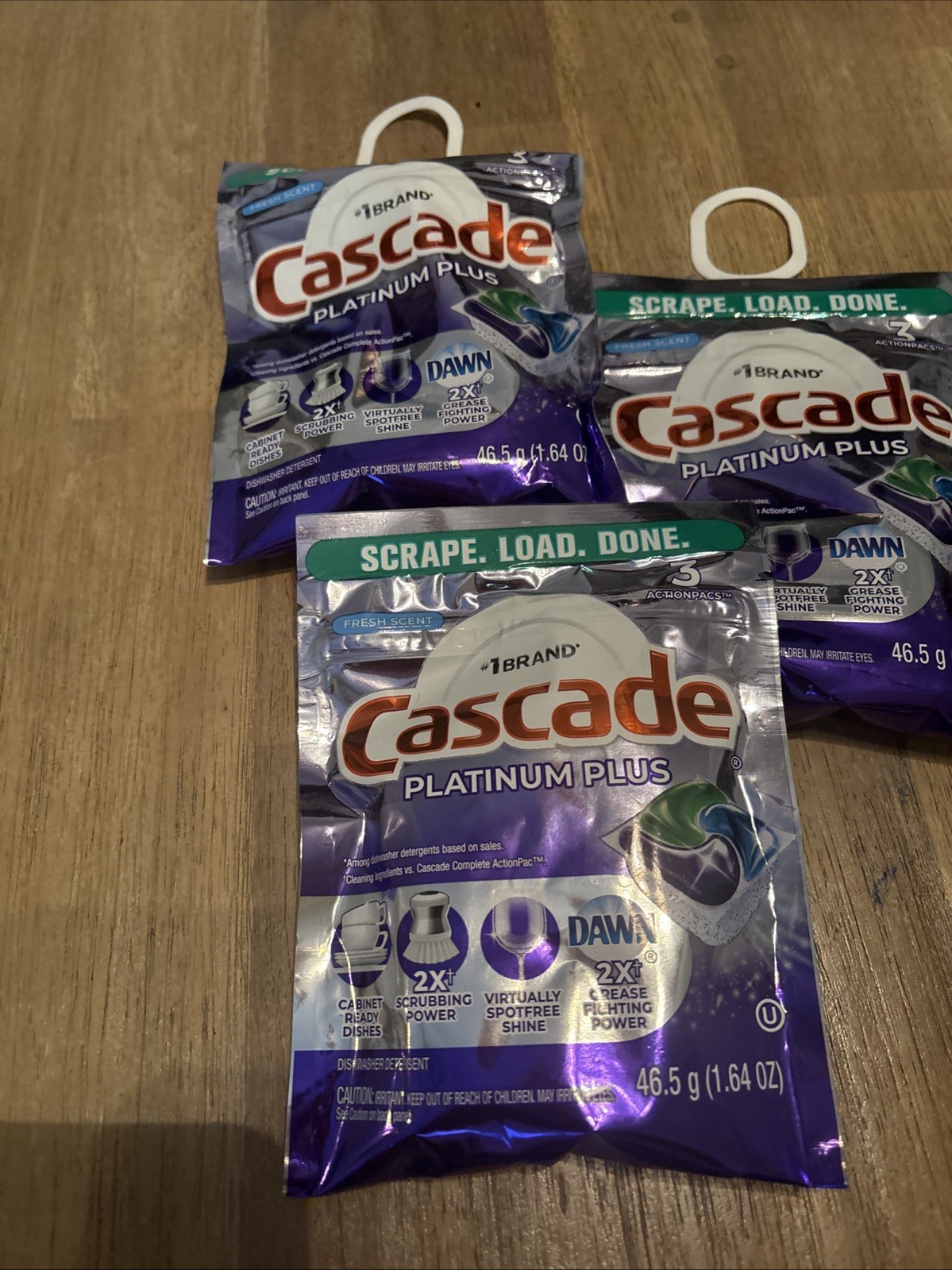 Cascade Platinum ActionPacs Dishwasher Detergent Fresh Scent 4 Ct