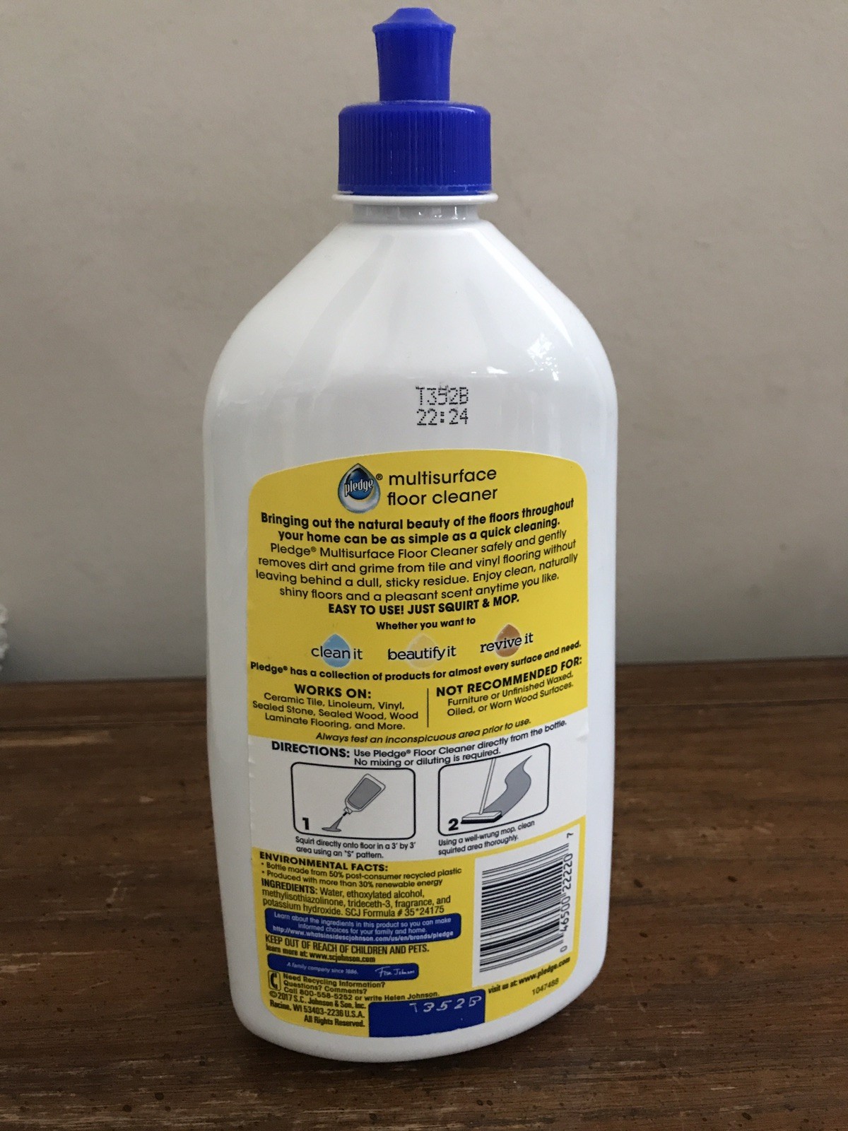 Pledge Clean It Multisurface Floor Cleaner Rainshower – 27oz. – Roughly 95% Full