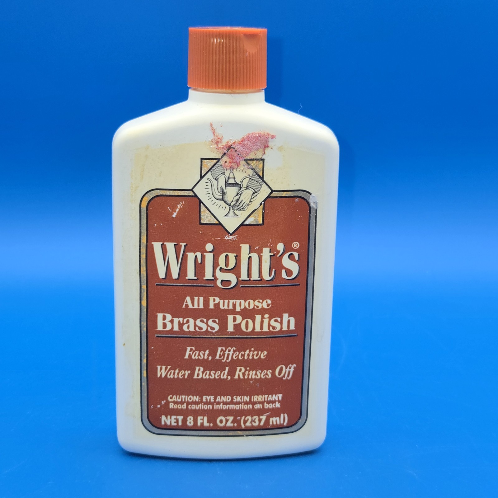 Wright’s Brass Polish for Brass Copper Chrome Bronze Pewter 8 fl oz ~50% full