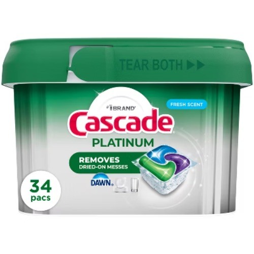 Cascade Fresh Platinum Pods Dishwasher Detergents – 34ct