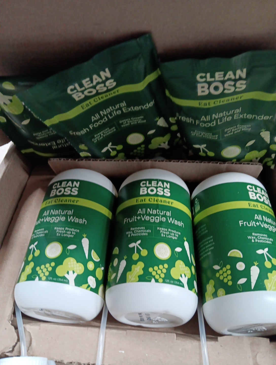 JOY Clean Boss Eat Cleaner Fruit & Veggie Natural Wash & Preserver 6-piece Set