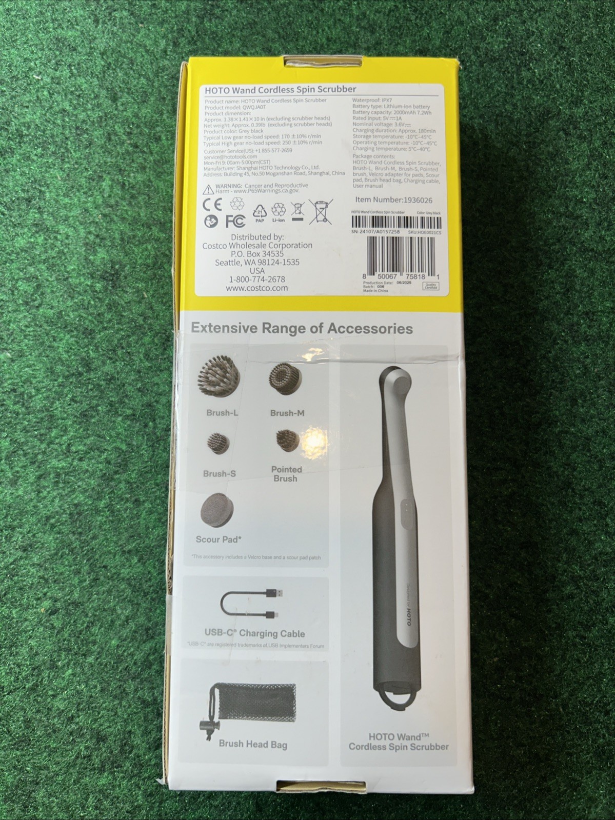 HOTO Wand Cordless Spin Scrubber Kit + 3 Microfiber Cloths Bundle