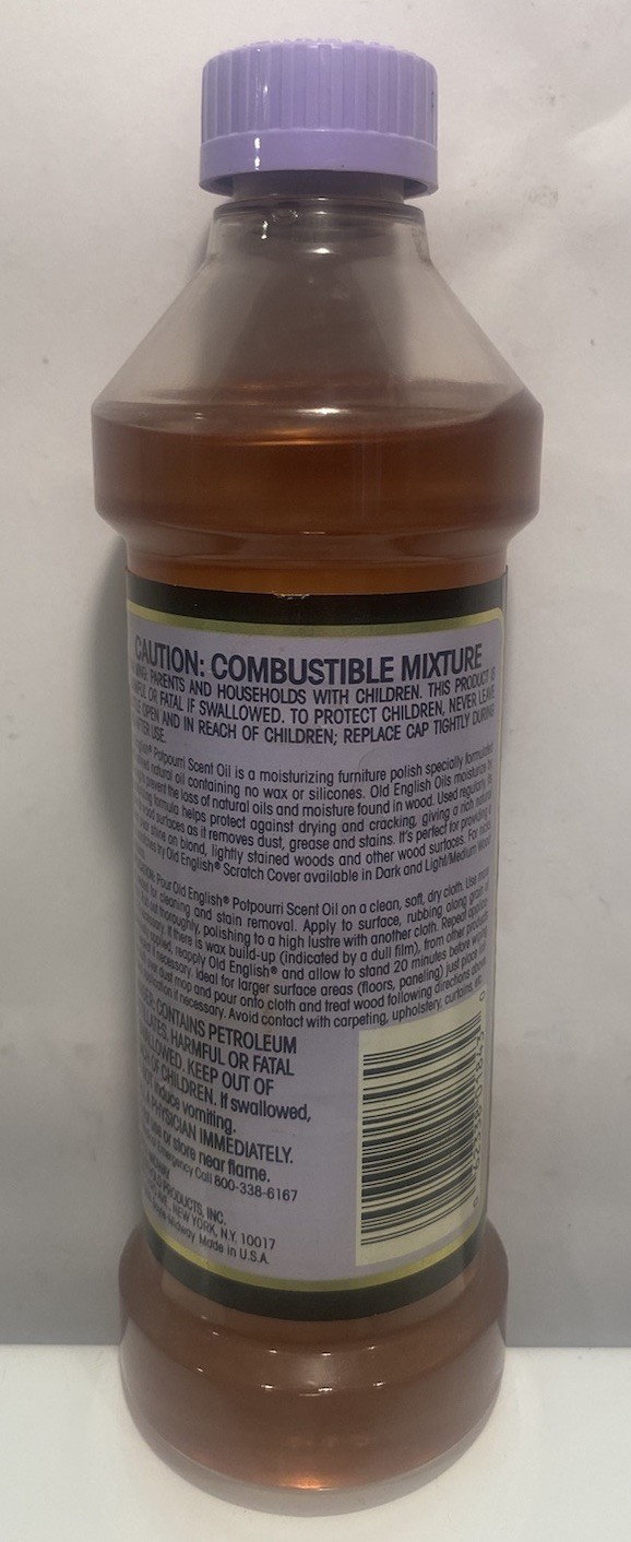 Vintage Old English Potpourri Scent Furniture Polish 16 oz Purple – 80% Full