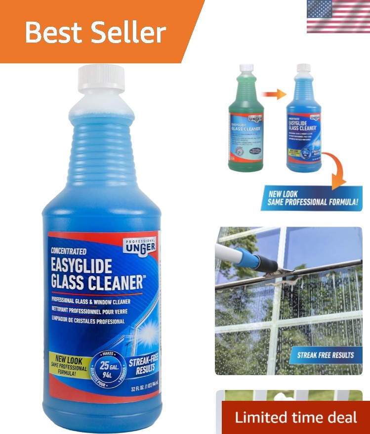 Professional Streak-Free EasyGlide Glass Cleaner Concentrate, 32 oz – Ammonia…