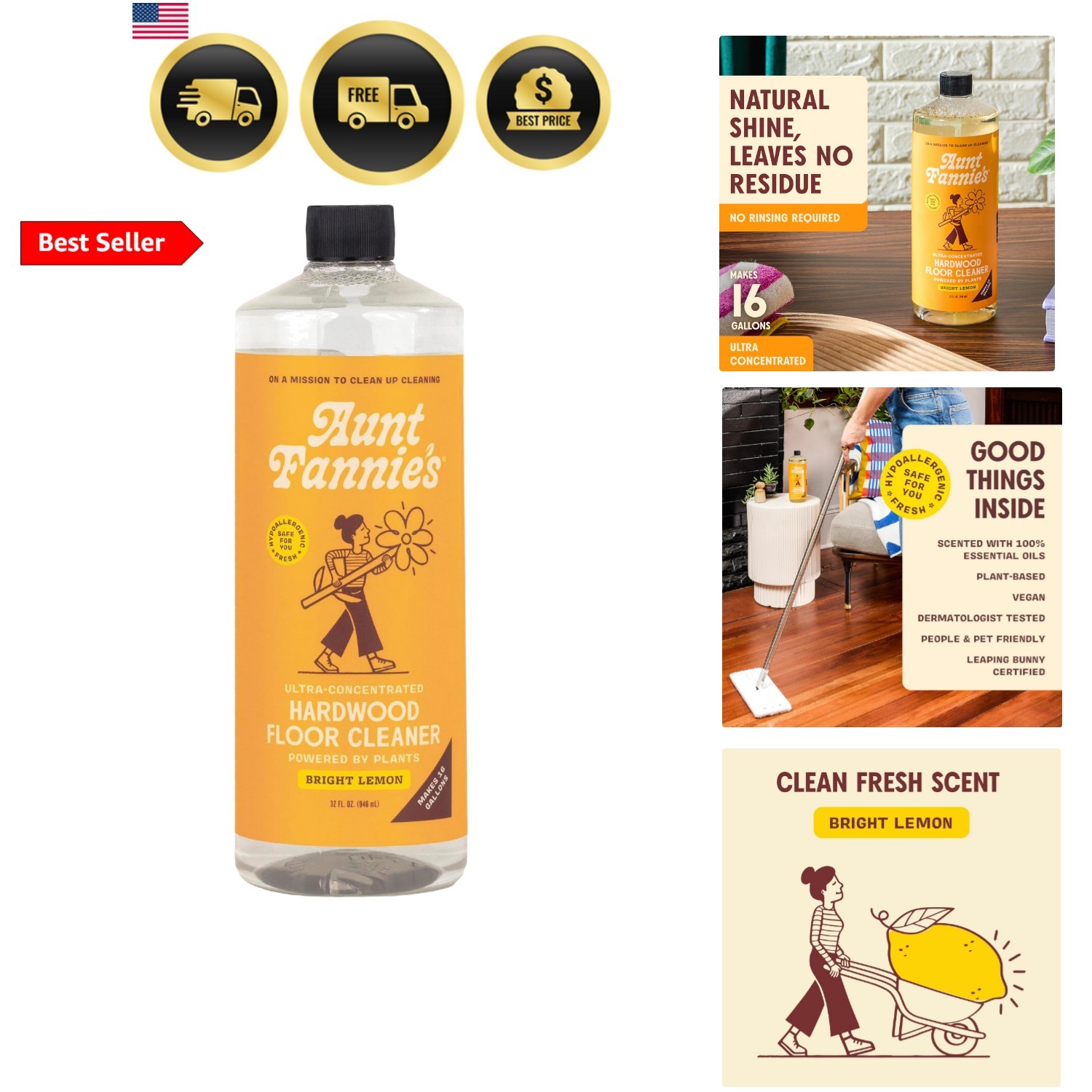 Ultra Concentrated Hardwood Floor Cleaner, Vinegar-Free Plant Based Hardwood …