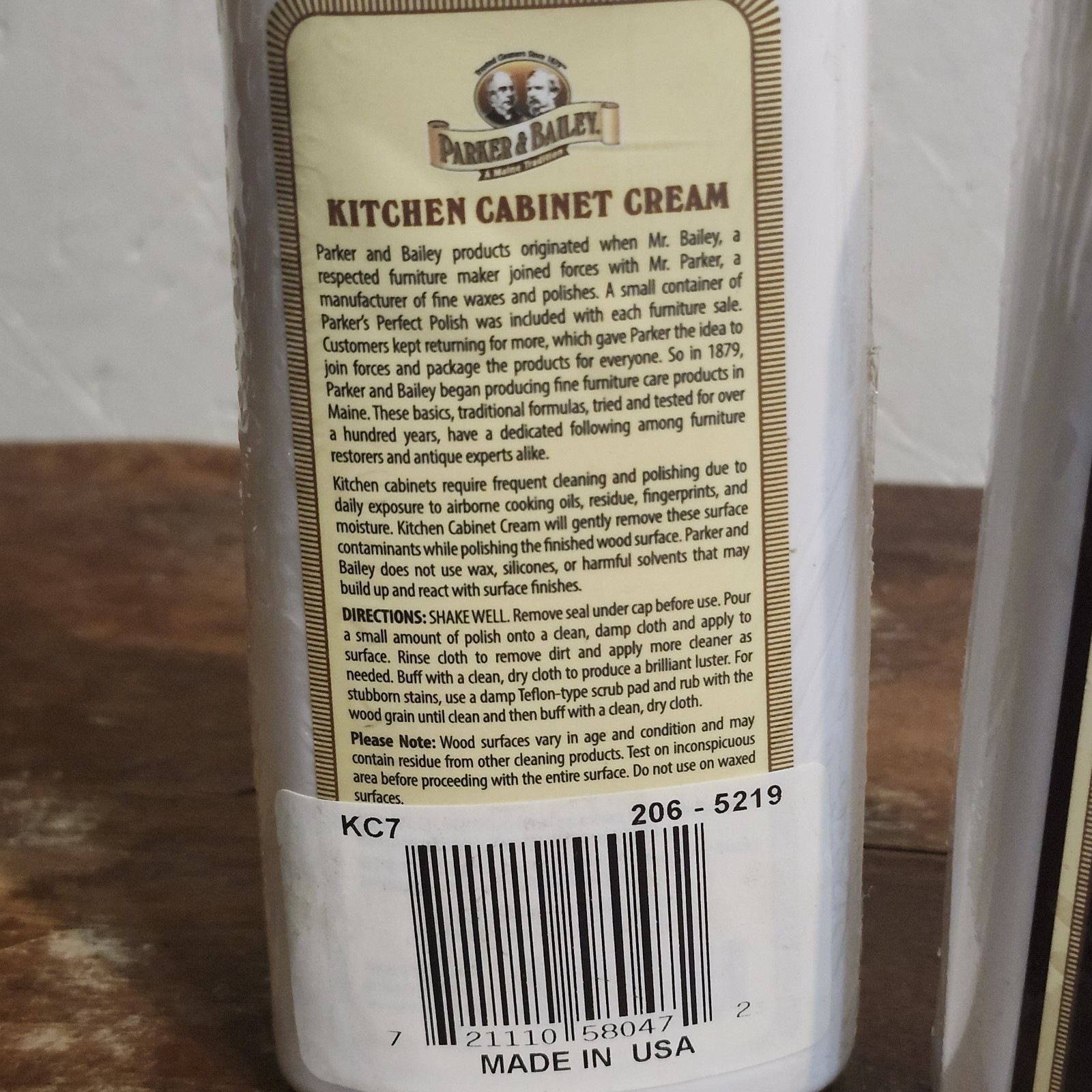 LOT OF 2 New PARKER & BAILEY KITCHEN CABINET CREAM 8OZ BOTTLES USA MADE