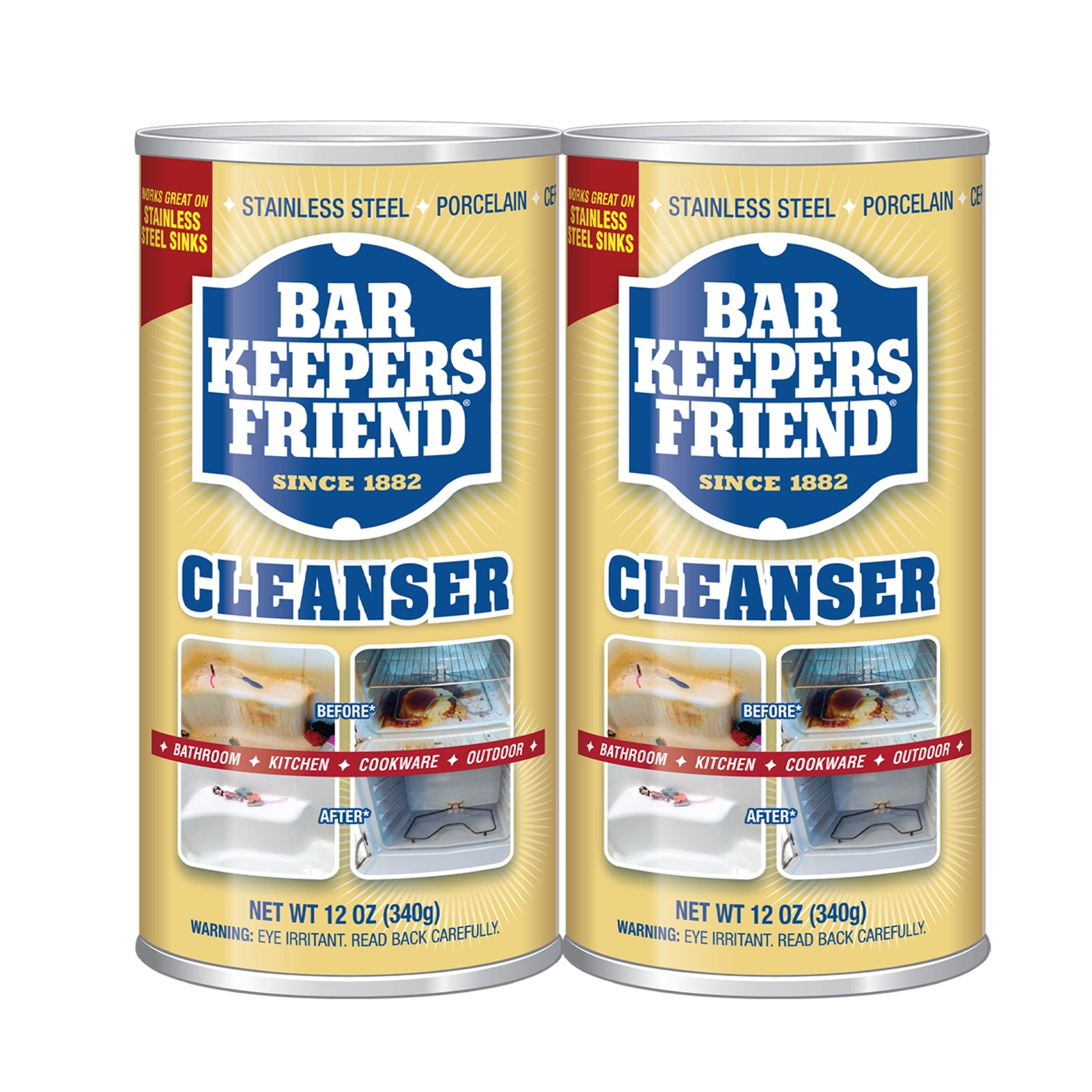 Bar Keepers Friend All Purpose Cleaner Powder 12 Ounce Pack Of 2 Heavy Duty