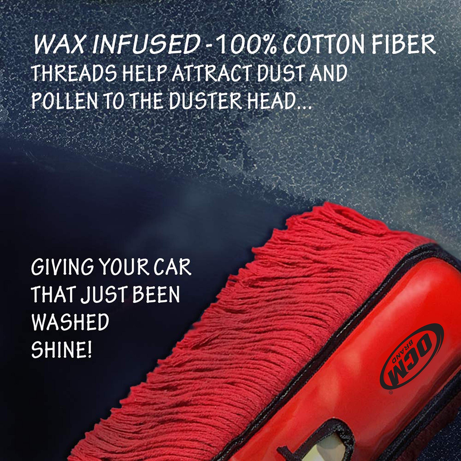 OCM Brand Premium Extra Large Car Duster Durable Solid Wood Handle Includes Stor