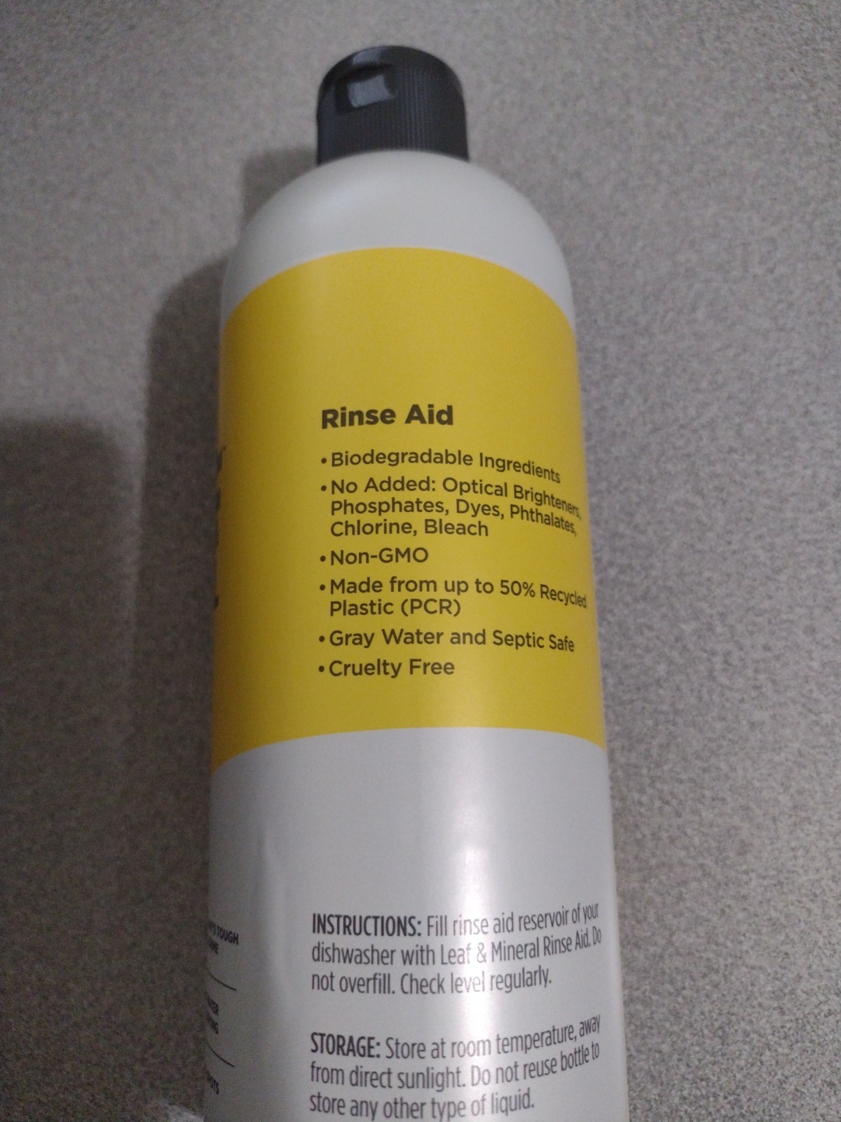 Leaf & Mineral Rinse Aid for Dishwasher – Lemon & Tangerine – 18 fl oz (532 mL)