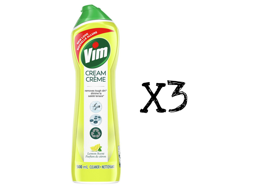 Vim Cream Lemon Scent Cleaner Canada 500ml x 3 Bottles