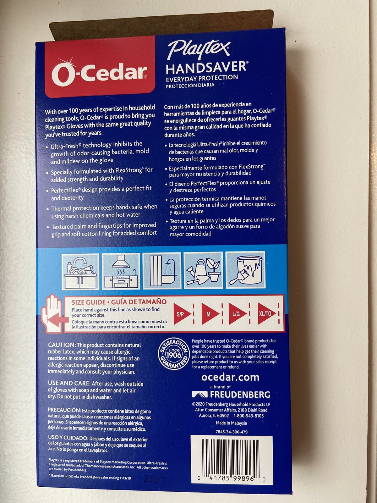 O-Cedar Playtex Handsaver Antimicrobial Dish Gloves 2 Pairs Sz Small Yellow NIB