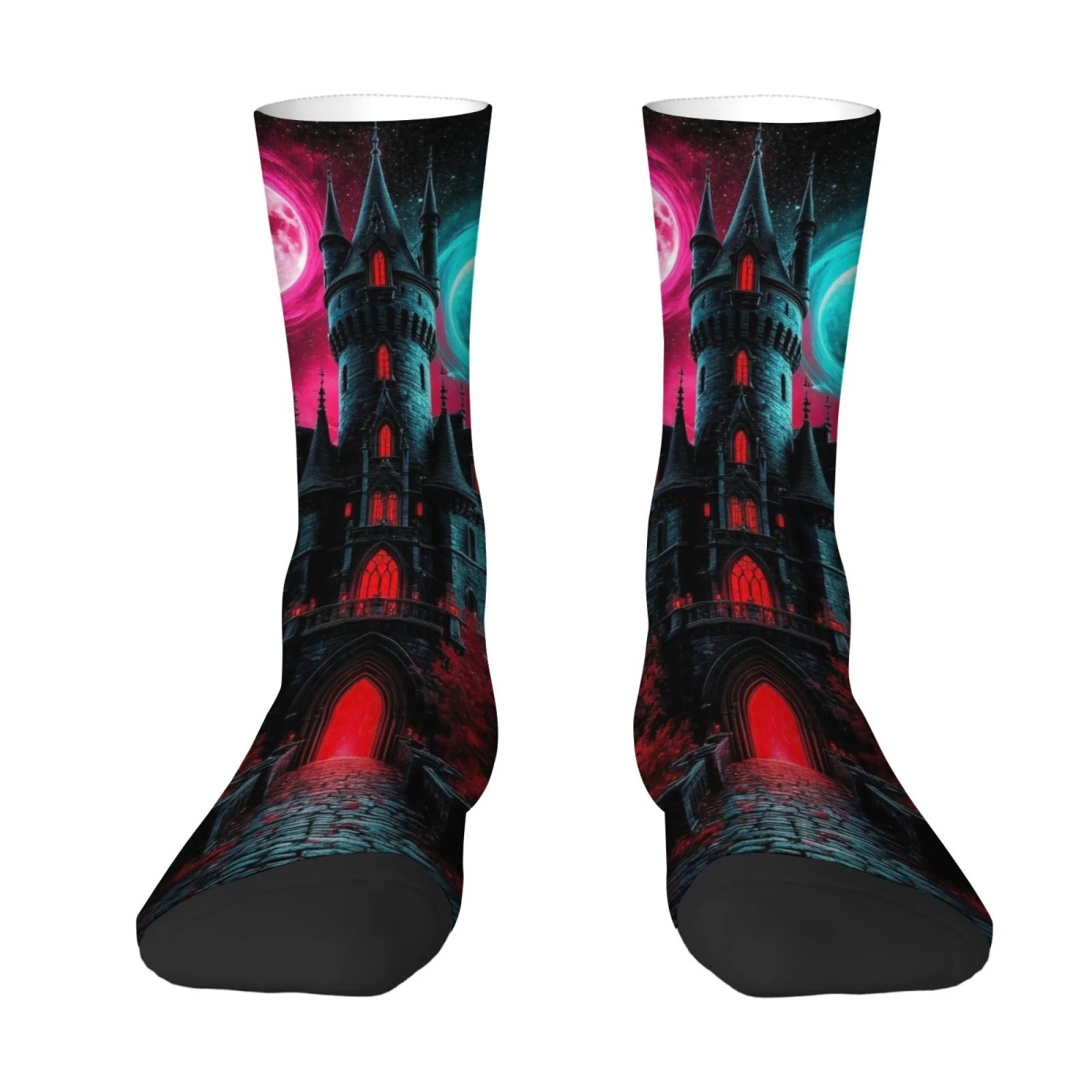 Mysterious Gothic Castle Dark Art Socks Retro Fashion Men’s Socks Breathable Non