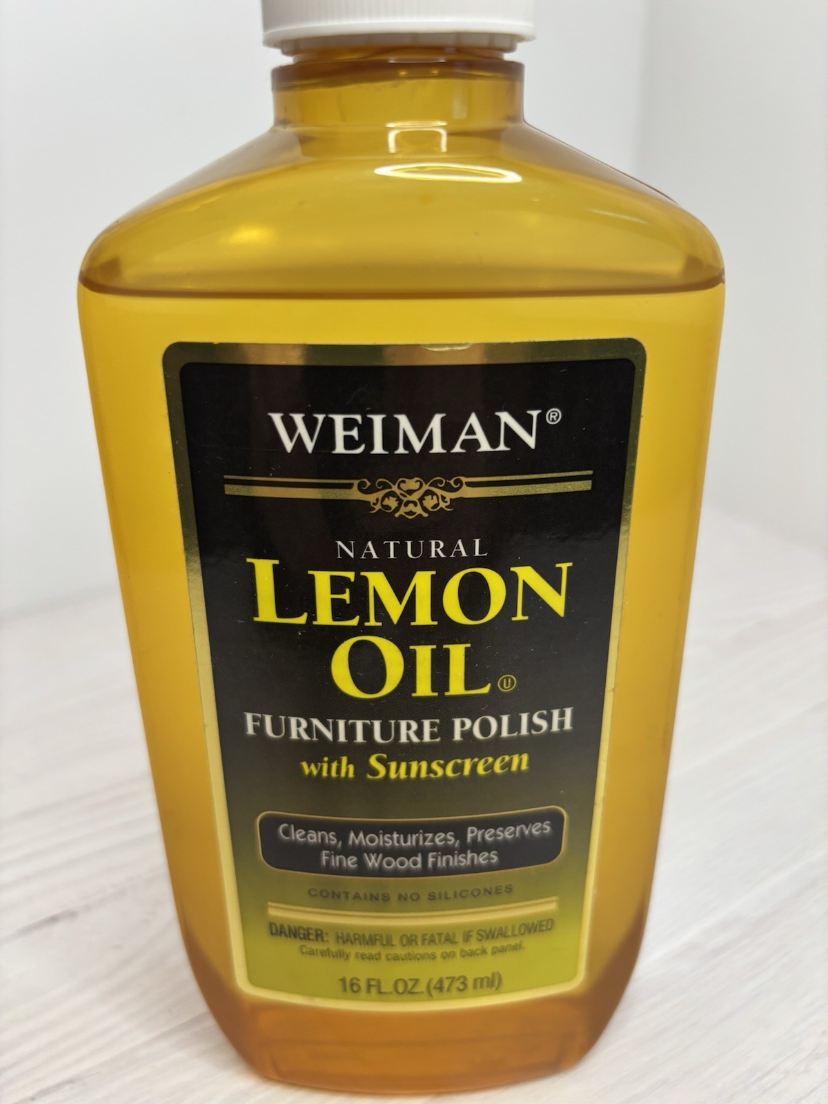 Weiman Natural Lemon Oil Furniture Polish With Sunscreen 16 oz 90% Full