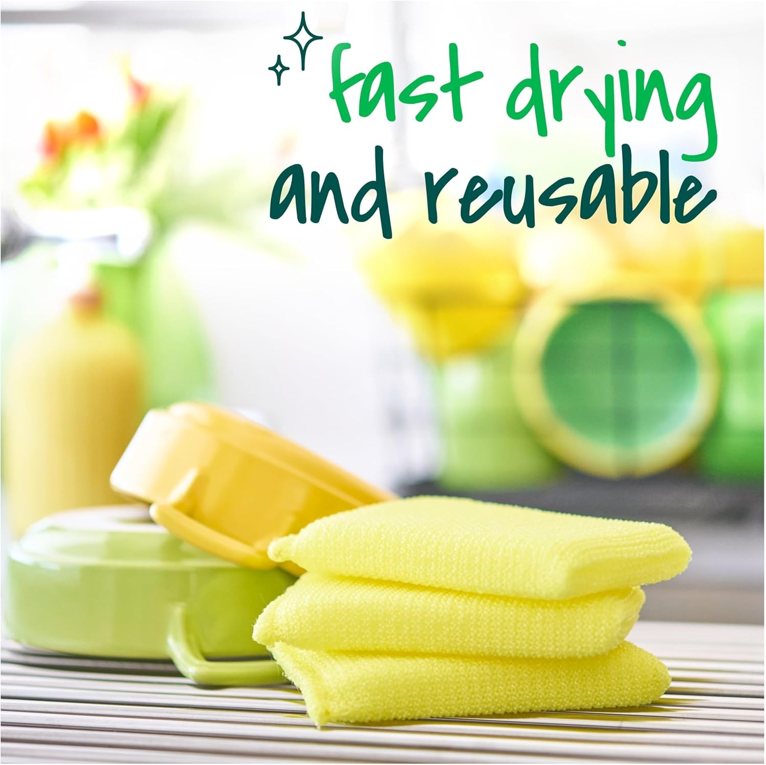 Dobie Non-Scratch All-Purpose Scrub Pads, 12 Total Pads (6 Packs of 2), Reusable