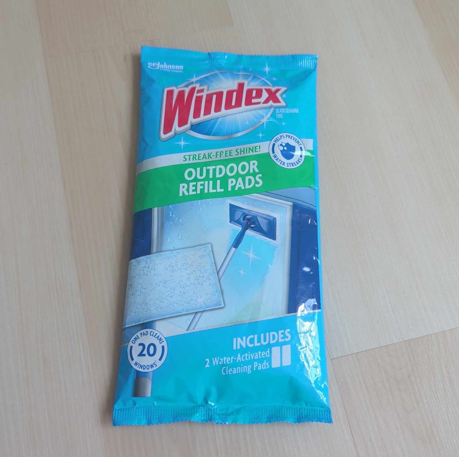 NEW Windex Outdoor Refill Pads for Cleaning Glass Windows 1 package 2 Pads