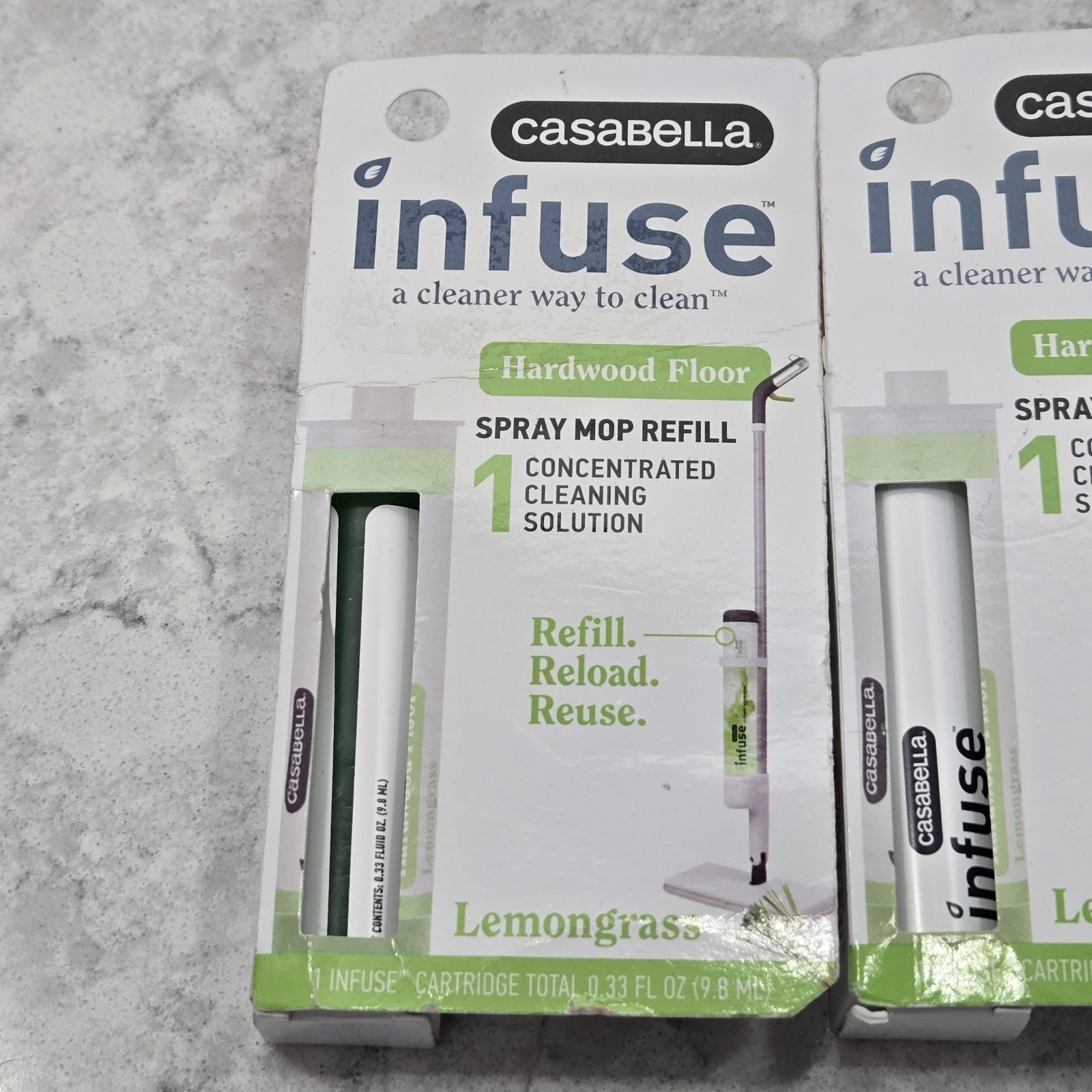3 Casabella Infuse Multi-Surface Floor Cleaner SPRAY MOP REFILL Lemongrass