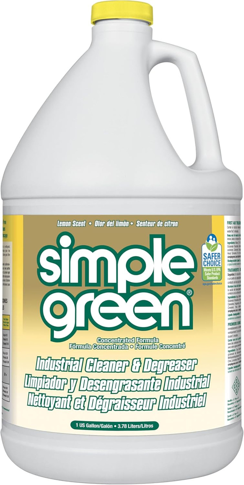 Industrial Cleaner and Degreaser Concentrated Lemon Scent 1 Gallon 128 fl oz