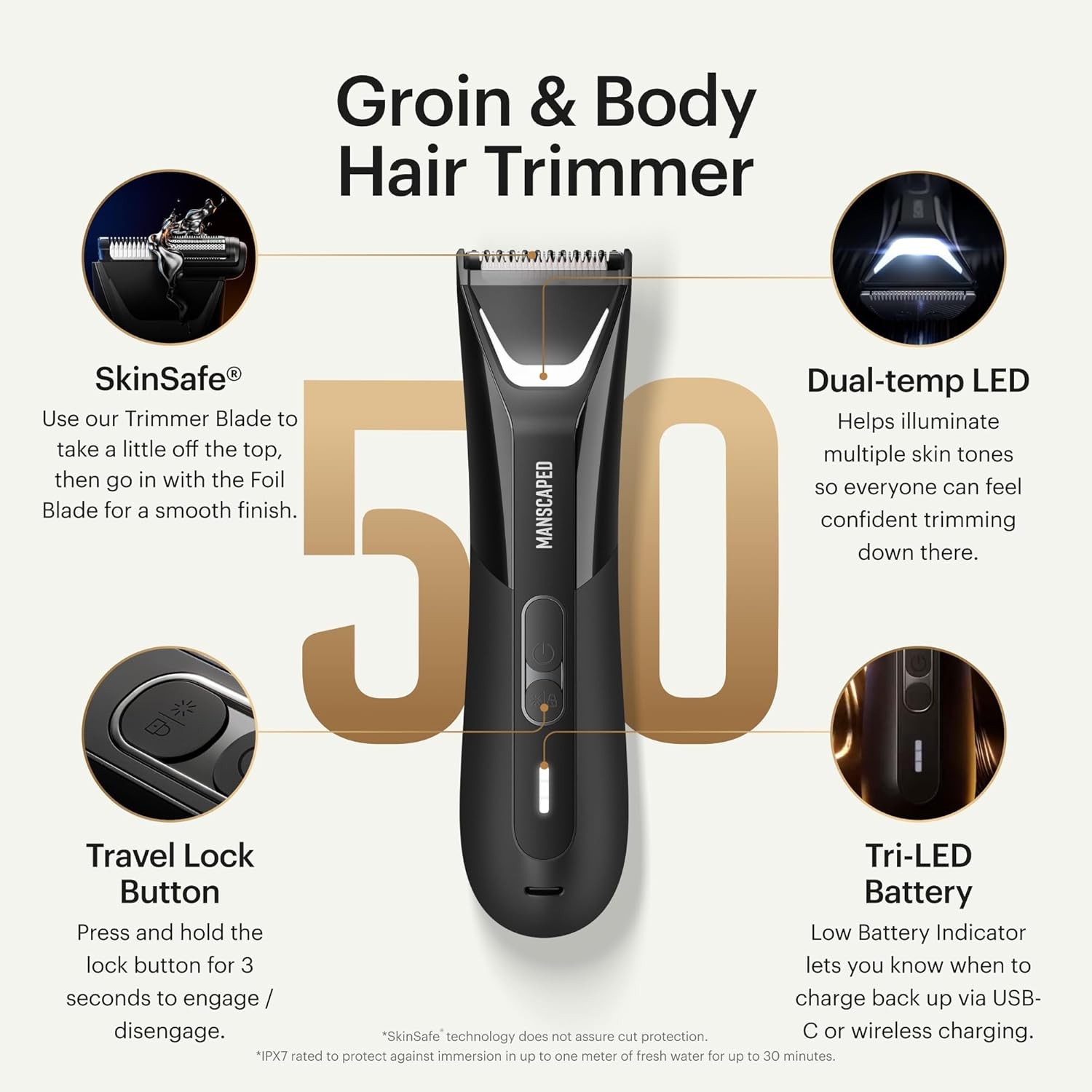 MANSCAPED? The Lawn Mower? 5.0 Ultra Groin & Body Hair Trimmer ?C Dual-Head Ski
