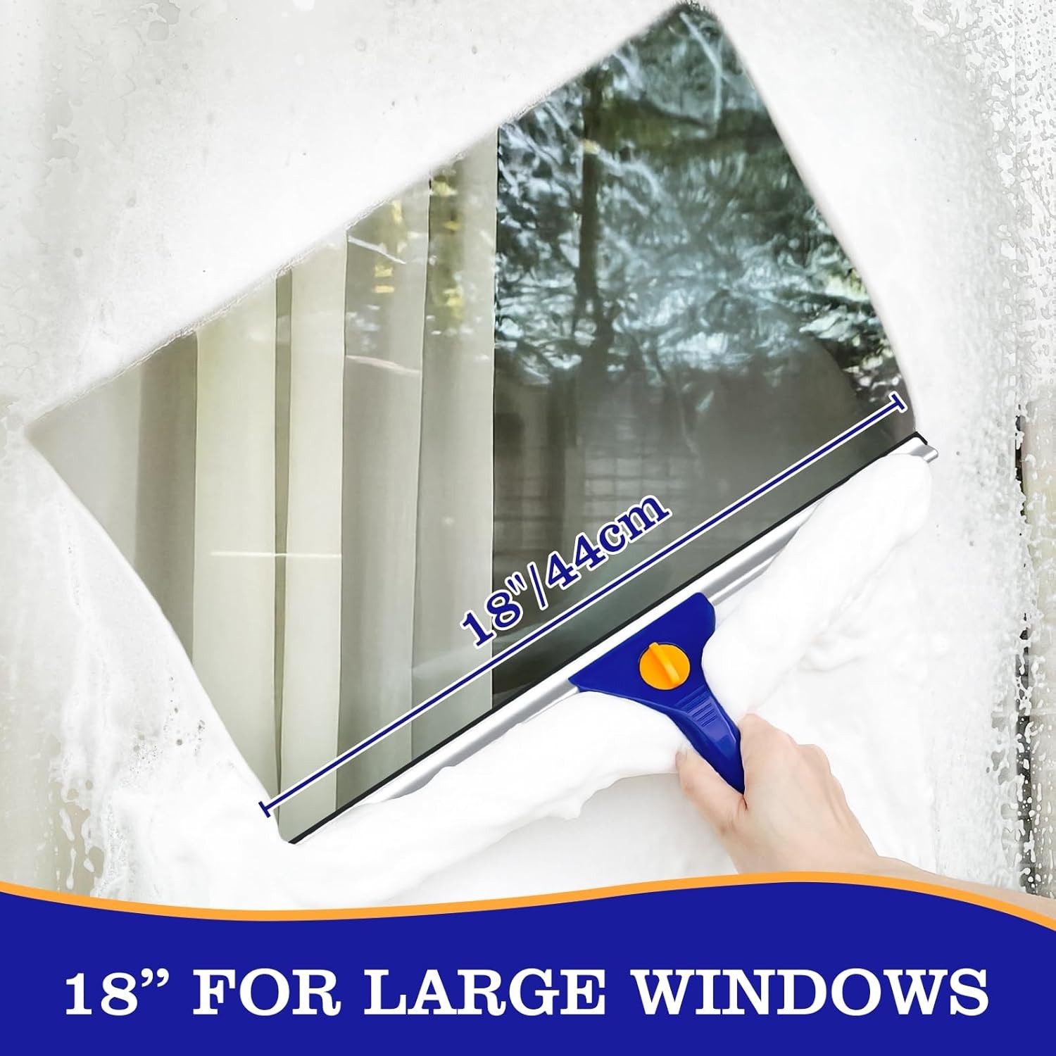 18-Inch Window Squeegee Professional W/ 12-INCH Chanel Squeegee Shower Glass