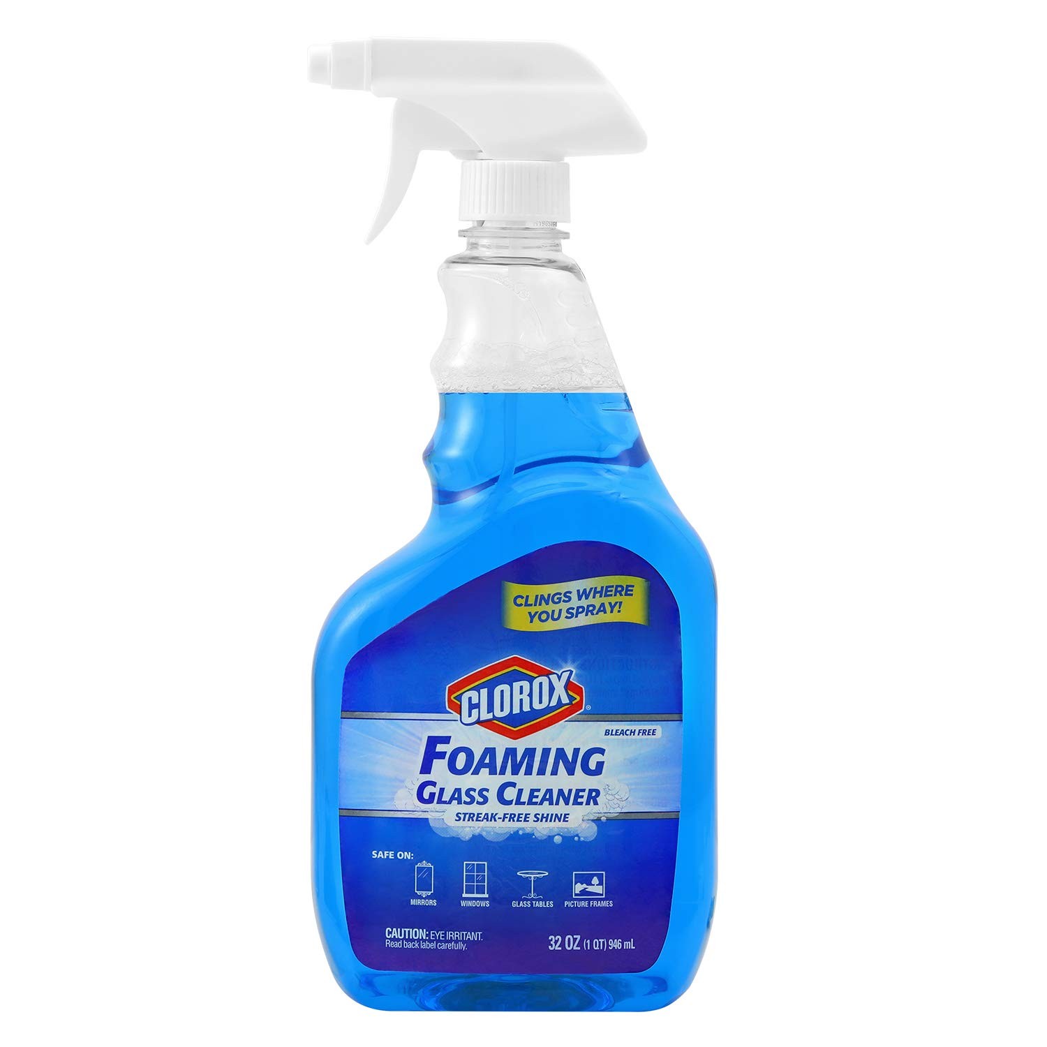 Clorox Foaming Glass Cleaner Trigger Spray Streak Free No Drip Formula