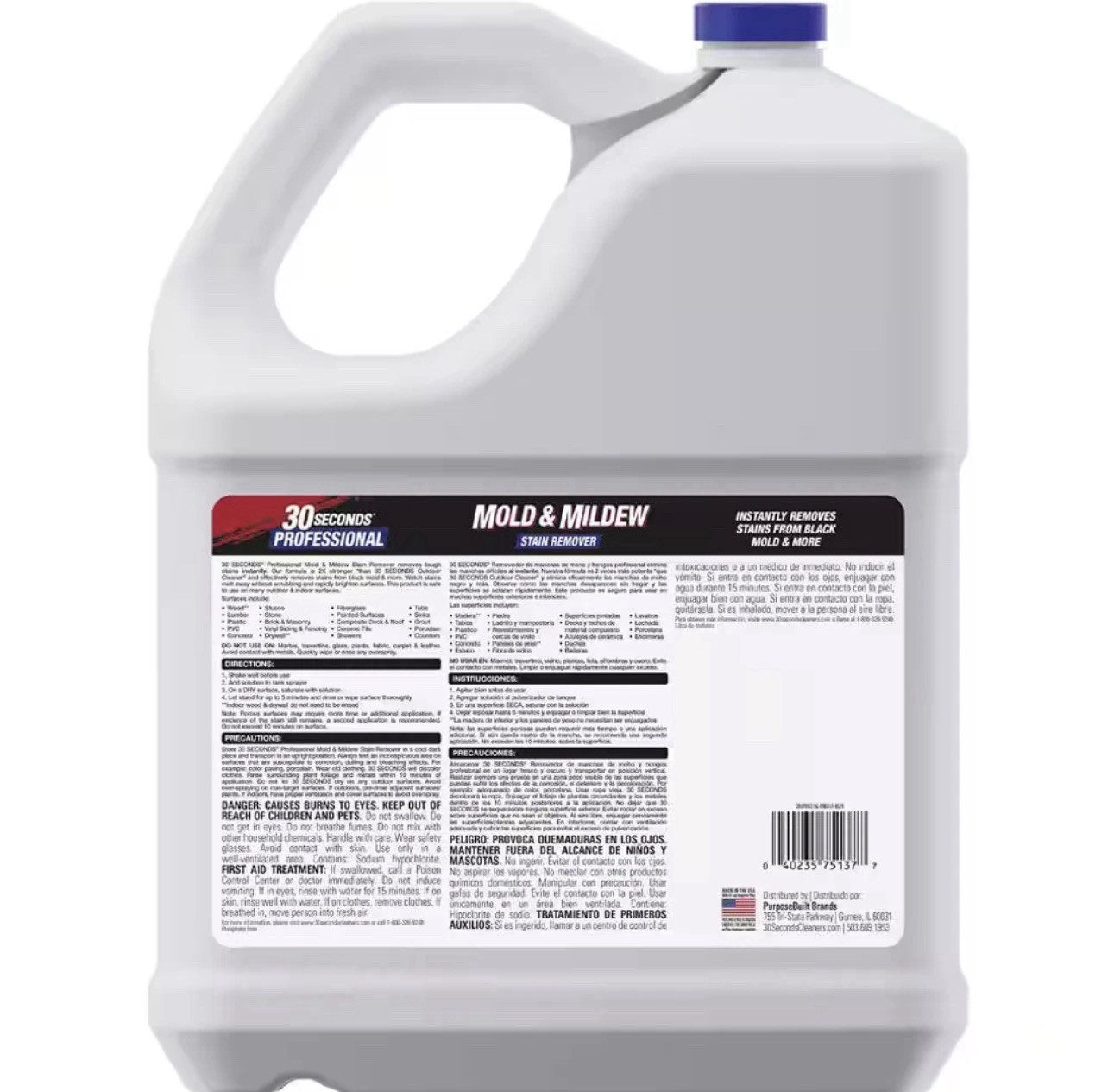 30 Seconds 2.5 gal Pro Outdoor Cleaner Mold & Mildew Stain Remover