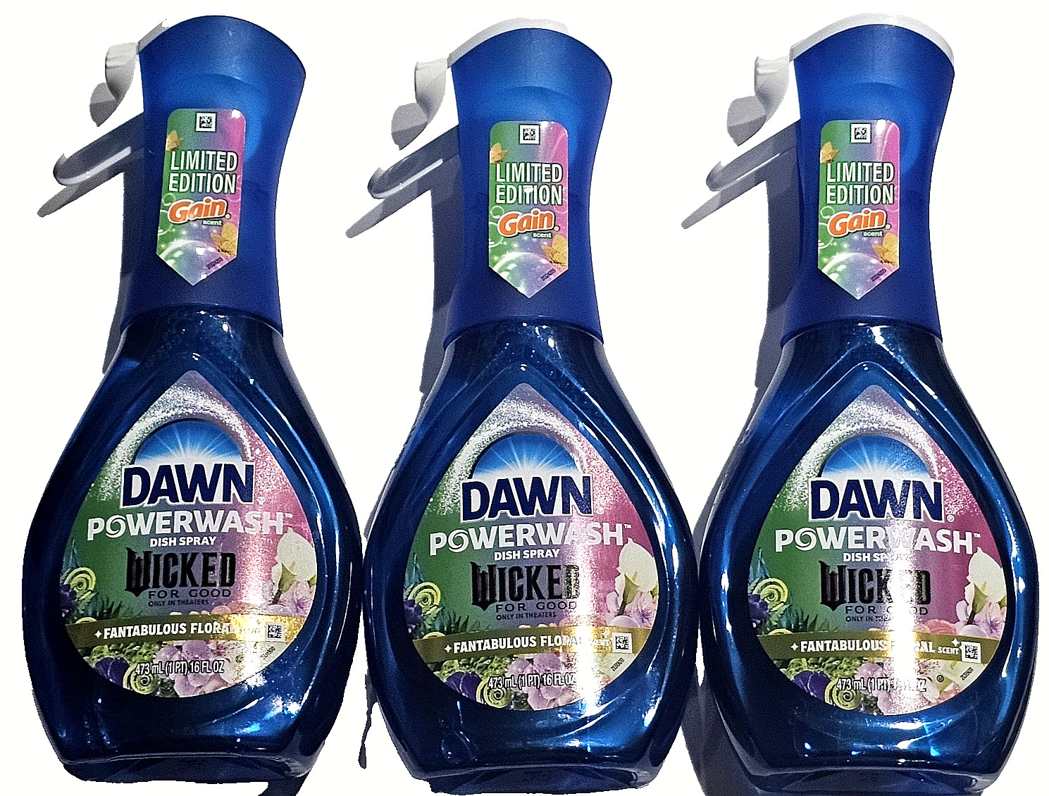 3 Pack Dawn Powerwash Dish Spray Wicked For Good Fantabulous Floral Scent 16oz
