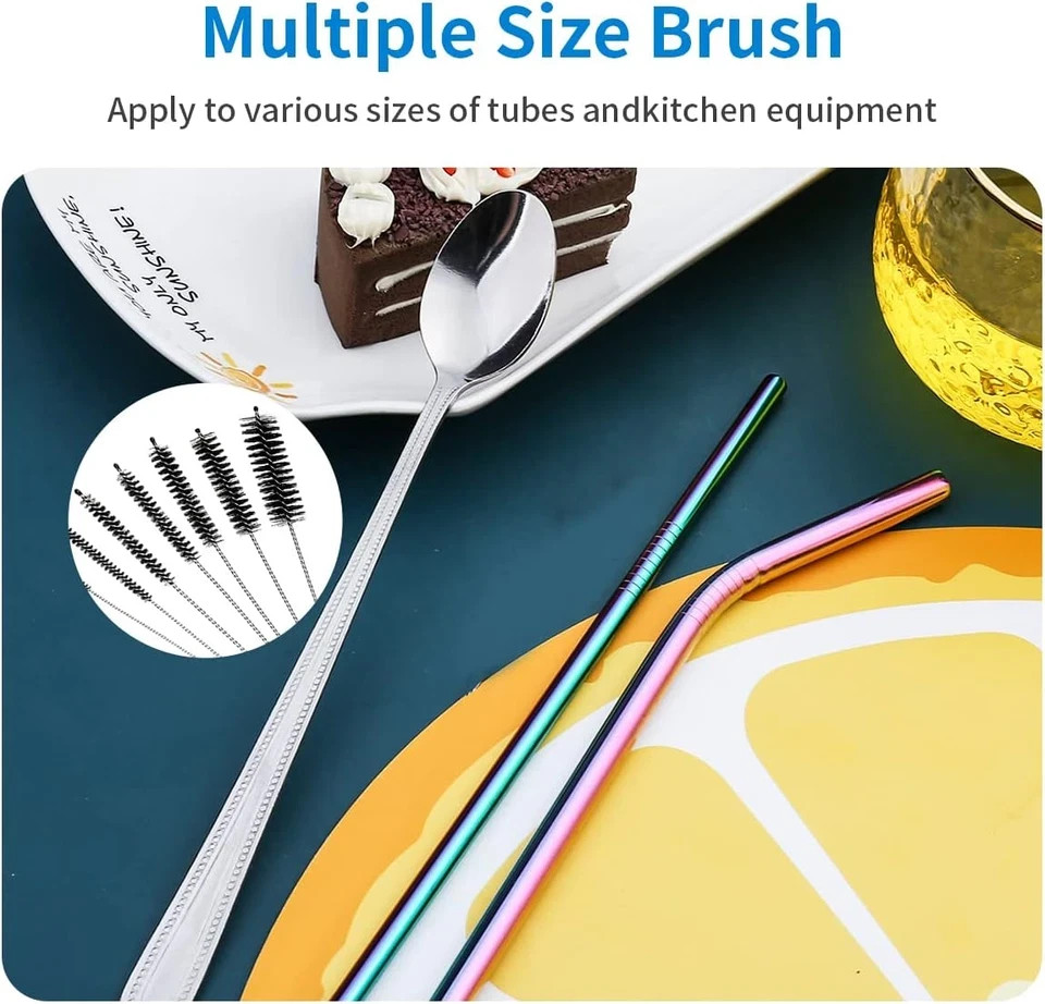 10 Pcs Flexible Drain Brush Straw Cleaner Brush Set,Pipe Cleaners Brush,61Inch S