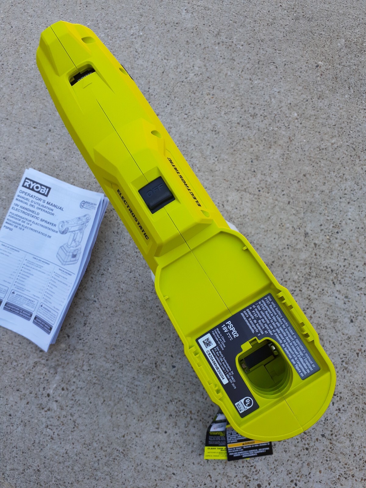 New RYOBI 18V ONE+ Cordless Handheld Electrostatic Sprayer PSP02 Tool Only