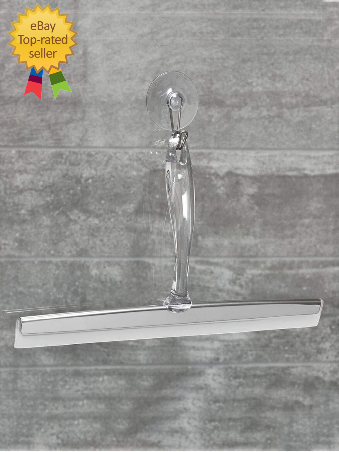 Idesign Zia Metal and Plastic Bathroom Squeegee for Shower Glass Doors Floors