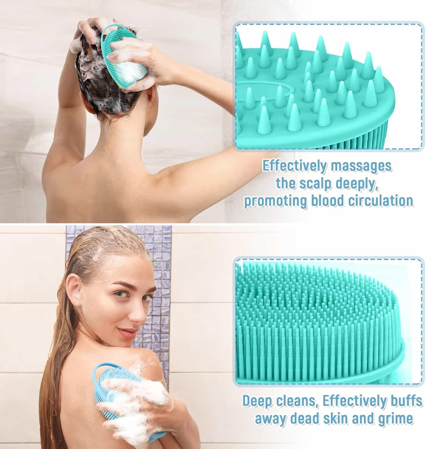 Silicone Body Scrubber, Premium Silicone Loofah for Women Men and Kids,