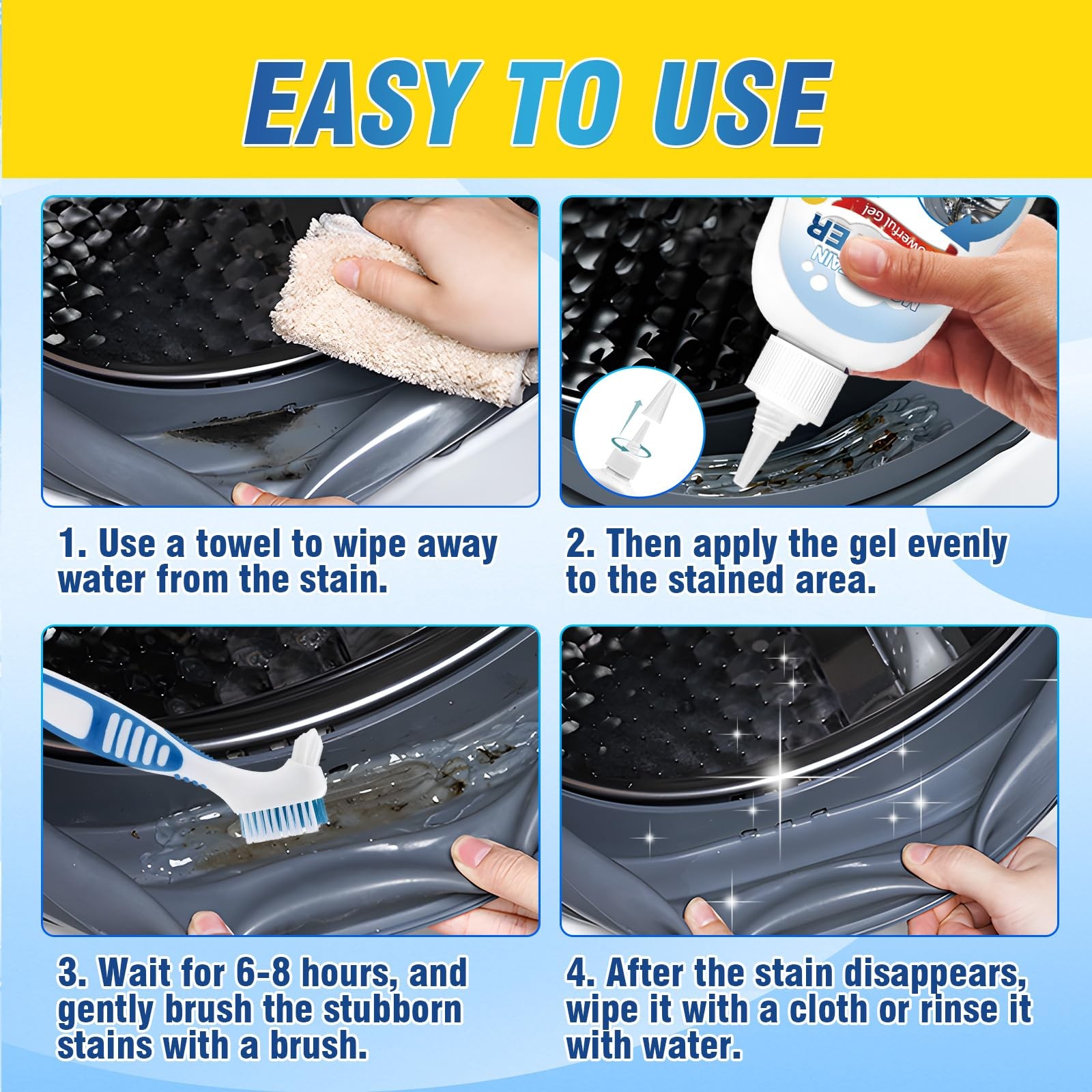 Home Remover Gel Washing Machine Cleaner Seal Front Load Washer Grout 7.44oz