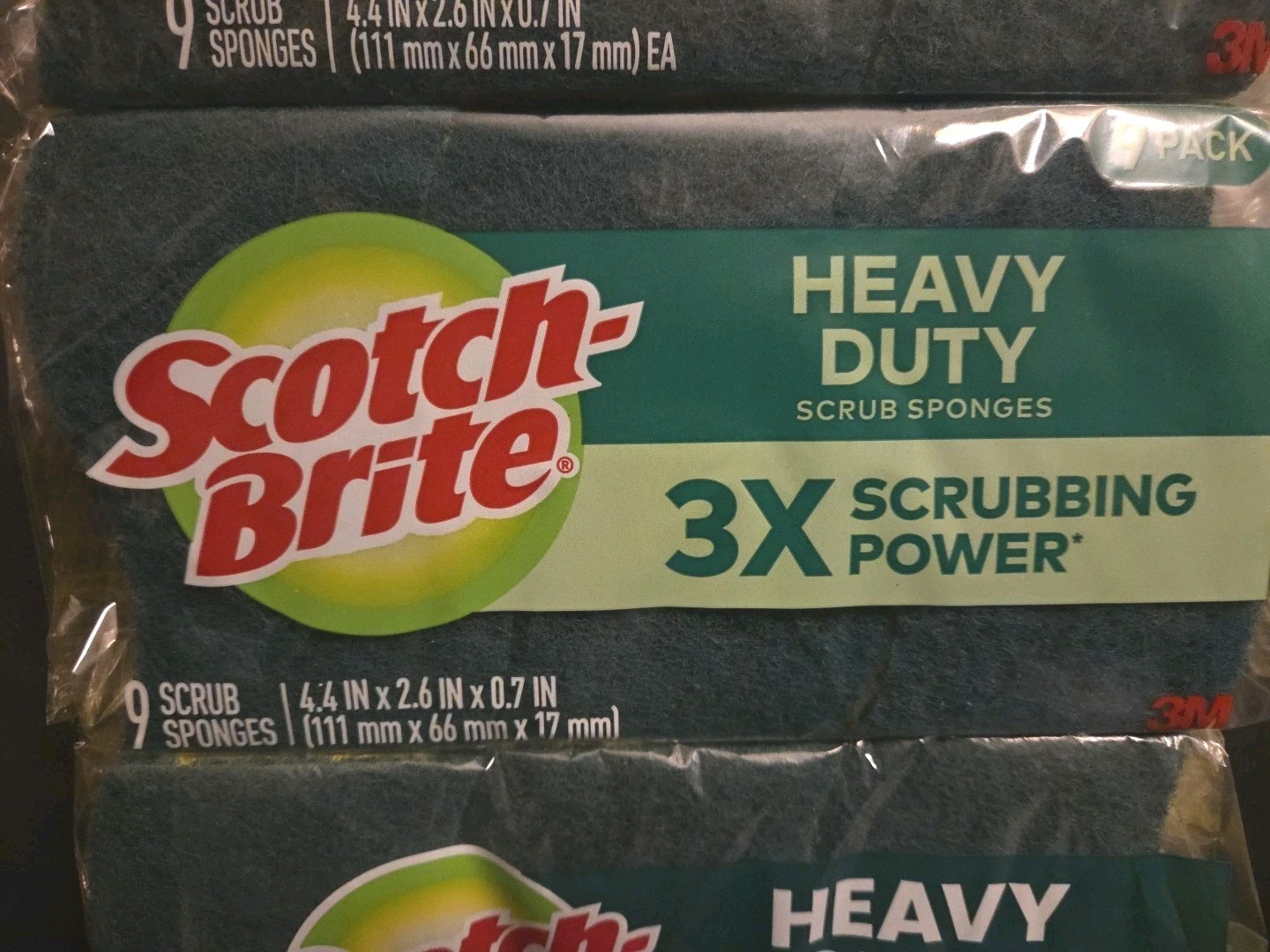 27ct Scotch-Brite Heavy Duty Scrub Sponges Cleaning Pads (3pk Of 9ct Each) NEW
